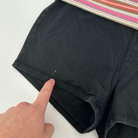 Vintage y2k Women's Low Rise Striped Xhilaration Fold Over Booty Shorts Sz M - Picture 2 of 9